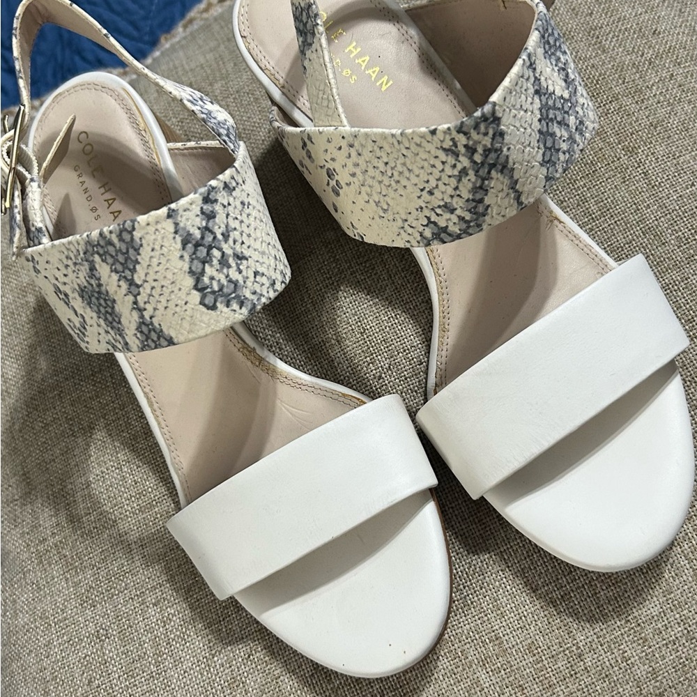 Cole Haan Women's Snakeskin and White Sandals